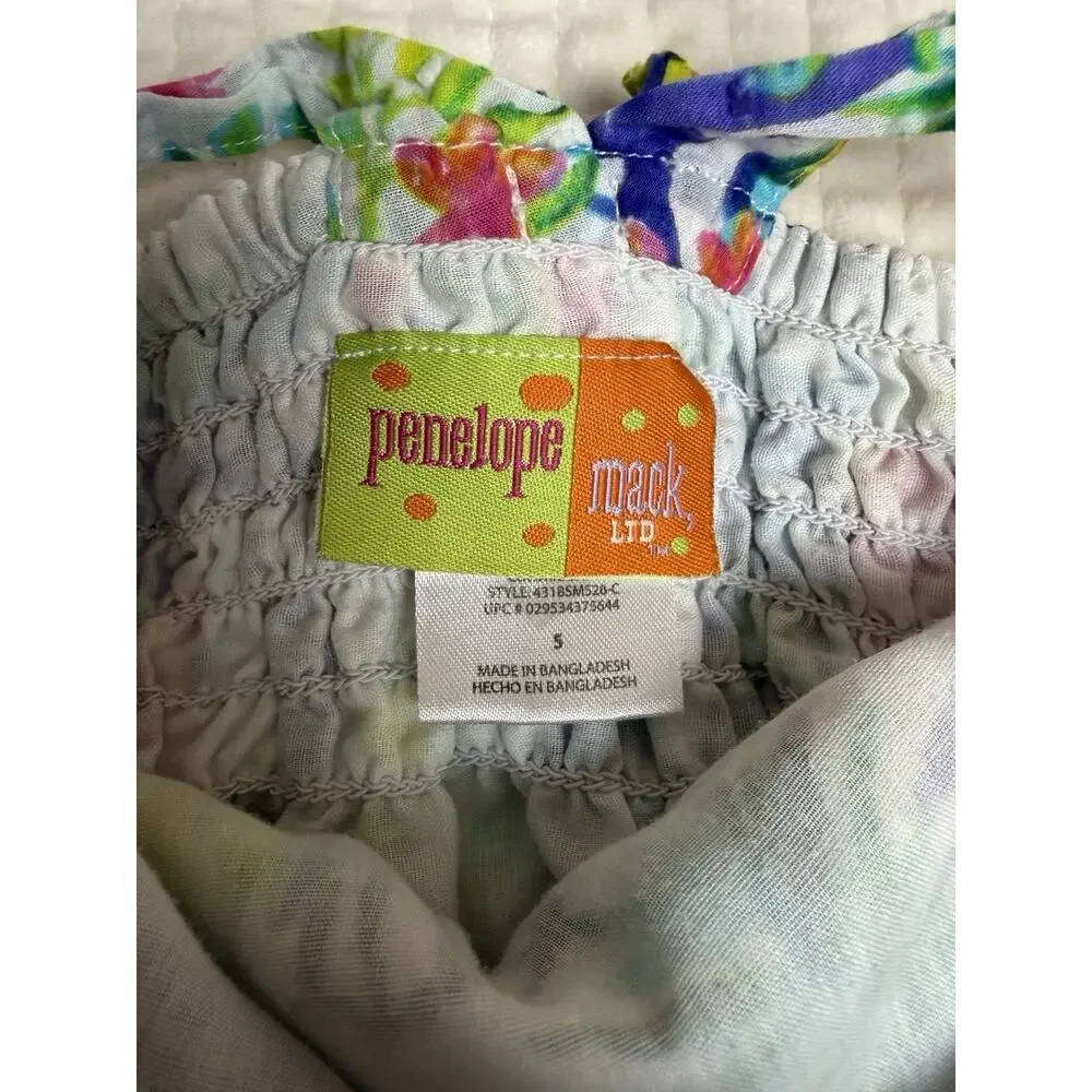Penelope Mack Girls 5 Tropical Jungle Dress Flamingo Zebra Parrot Cotton